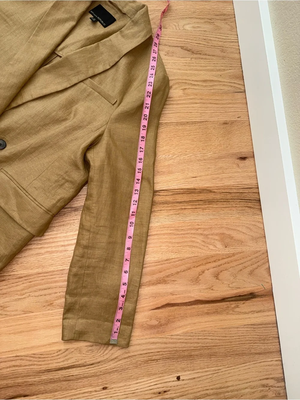 Banana Republic Linen Double Breasted Blazer Iced Latte Tan Size 18